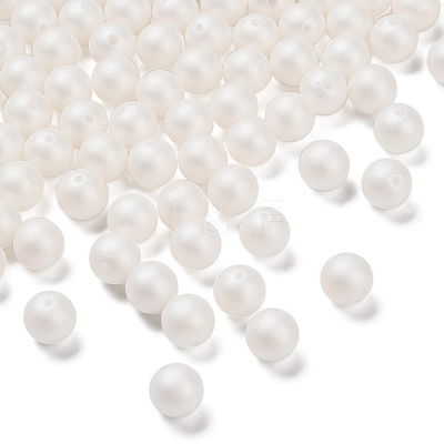 Frosted Plastic Imitation Pearl Beads KY-F022-8mm-01-1