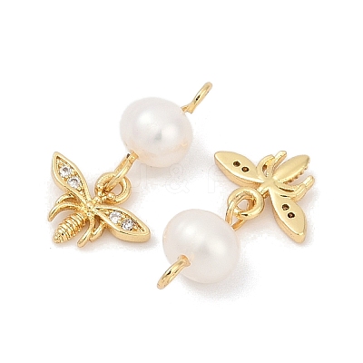 Brass Pearl Pendants KK-U062-11G-1
