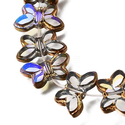 Electroplated Transparent Glass Beads Strands GL-CBA98F0-03C-1