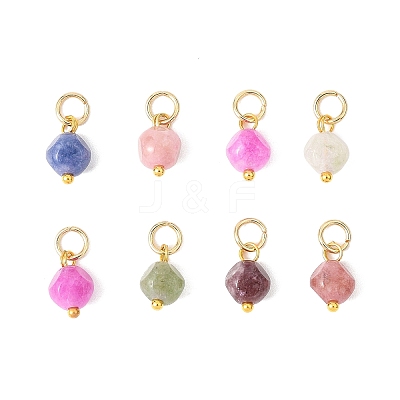 Natural Colorful Tourmaline Dice Charms PALLOY-JF04580-01-S-1