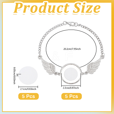 5Pcs Zinc Alloy Heat Transfer Blank Link Bracelet Making FIND-UN0010-24-1