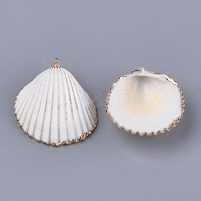 Electroplate Sea Shell Pendants X-SSHEL-S261-05-1