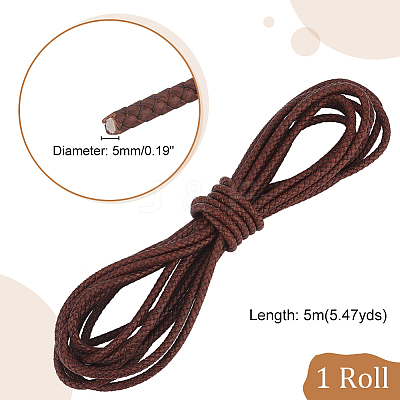 Round Braided Leather Cord OCOR-WH0082-109C-1
