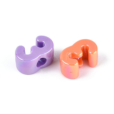 UV Plating Opaque Acrylic European Beads PACR-T017-10C-1
