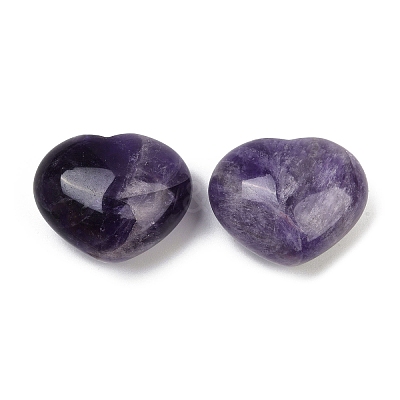 Heart Natural Amethyst Palm Stones G-C186-02B-1