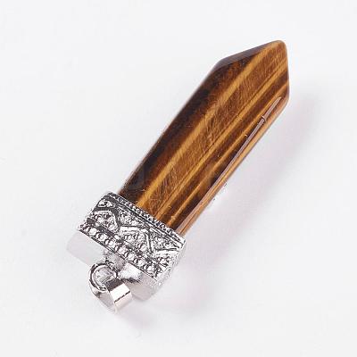 Natural Tiger Eye Big Pendants G-G718-A21-1