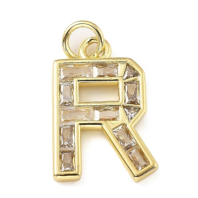 Brass Micro Pave Cubic Zirconia Pendants KK-V014-01G-18-1