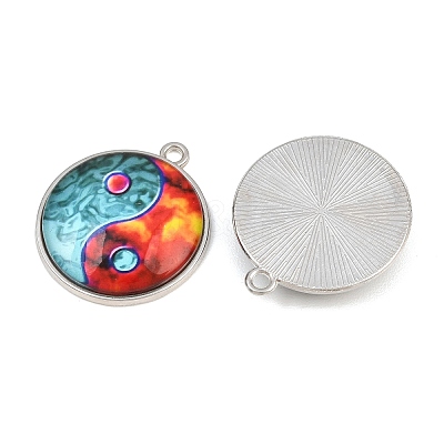 Printed Alloy Glass Pendants GL-CBA2376-01P-C-1