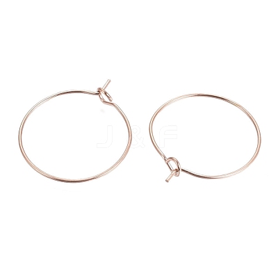 Ion Plating(IP) 316L Surgical Stainless Steel Hoop Earring Findings STAS-G130-03RG-21MM-1