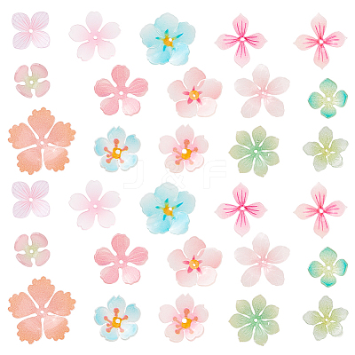 30Pcs 15 Styles Plastic Beads KY-GA0001-33-1