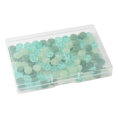 120Pcs 3 Styles Transparent Spray Painted Glass Beads GLAA-FS0002-46-1