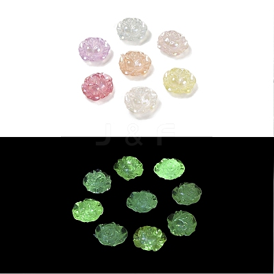 UV Plating Luminous Rainbow Iridescent Acrylic Beads LACR-R001-15A-1