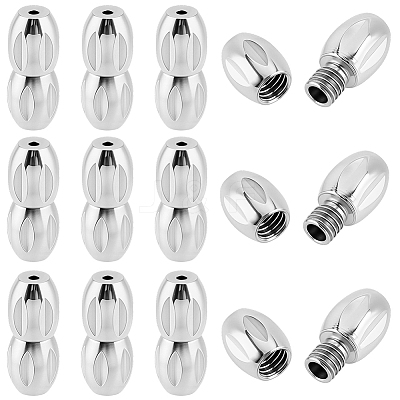 12Sets 304 Stainless Steel Screw Clasps STAS-BBC0009-43-1