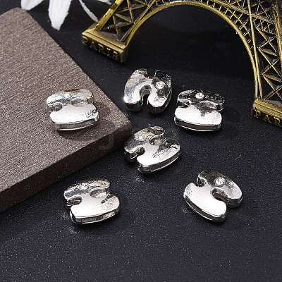 Letter Slider Beads for Watch Band Bracelet Making ALRI-O012-H-NR-1