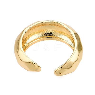 Brass Open Cuff Rings for Women RJEW-D016-08G-1
