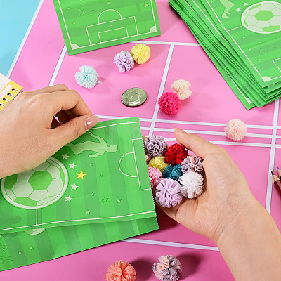 15Pcs Football Pattern Paper Bakery Bags ABAG-TA0002-32C-1