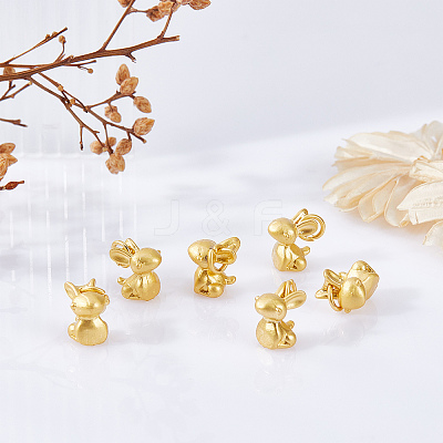 20Pcs Matte Style Alloy Rabbit Charms FIND-SC0003-87-1