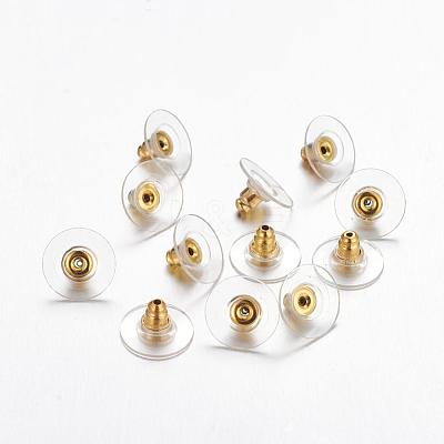 Brass Bullet Clutch Earring Backs X-EC129-G-1