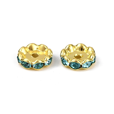 Brass Rhinestone Spacer Beads RB-A014-L12mm-03G-1