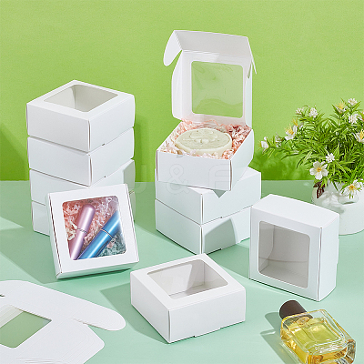 Foldable Creative Kraft Paper Mailer Boxes with Visible Window LS-CON-WH0113-08B-03-1