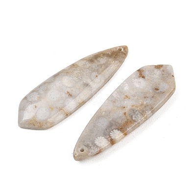 Natural Fossil Coral Pendants G-B187-01C-01-1