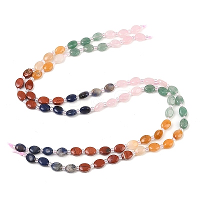 Natural Yellow Aventurine & Red Jasper & Rose Quartz & Sodalit & Green Aventurine Beads Strands G-Z135-A01-1