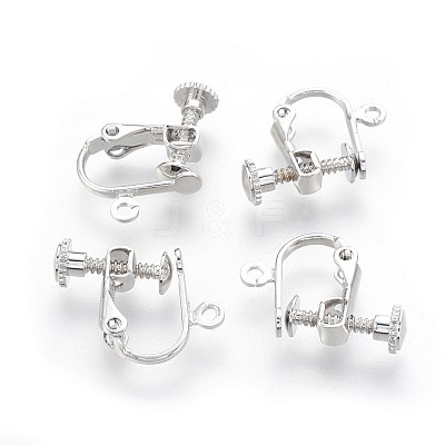 Racking Plated Brass Clip-on Earring Findings KK-P169-01P-1