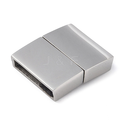 Tarnish Resistant 304 Stainless Steel Magnetic Clasps with Glue-in Ends STAS-G163-60P-01-1