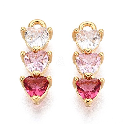 Brass Micro Pave Cubic Zirconia Charms KK-N263-95B-G-1
