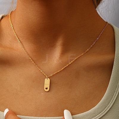 201 Stainless Steel Smile Oval Pendant Necklaces for Women WG85DC7-01-1