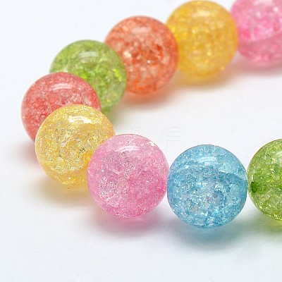 Synthetic Crackle Quartz Round Beads Strands G-L155-8mm-01-1