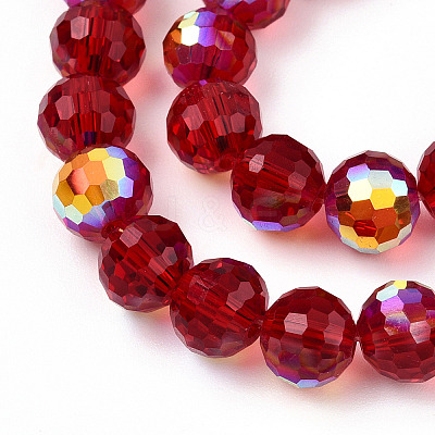 Transparent Electroplate Glass Beads Strands EGLA-N012-001-B02-1