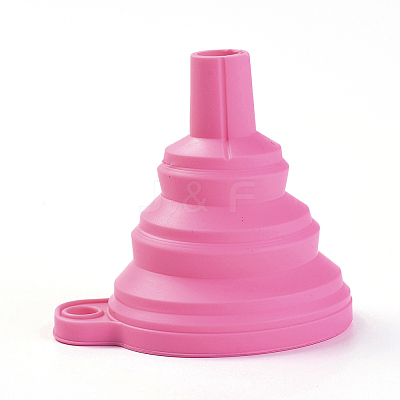 Portable Foldable Silicone Funnel Hopper AJEW-WH0104-40C-1