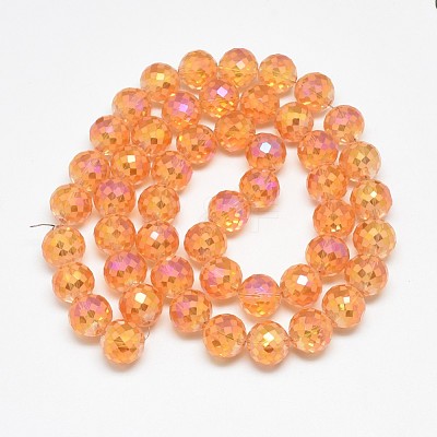 Electroplate Glass Beads Strands EGLA-Q086-12mm-04-1