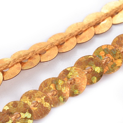 Plastic Paillette/Sequins Chain Rolls LS-PVC-WH0005-01E-1