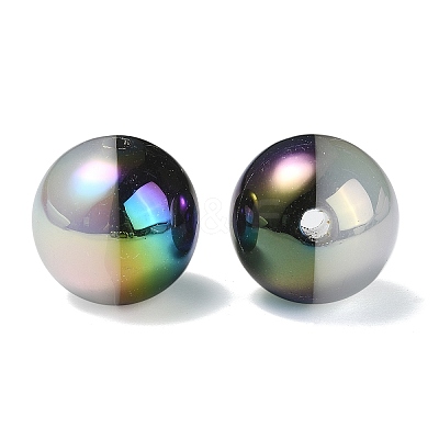 UV Plating Rainbow Iridescent Opaque Acrylic Beads X-OACR-C007-01G-1