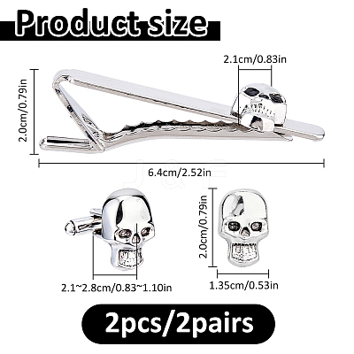 Alloy Cufflinks & Tie Clips Sets AJEW-WH0886-09A-1