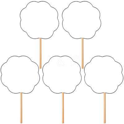 5Pcs Handmade Craft DIY Iron Fan Frames DIY-CN0003-62A-1