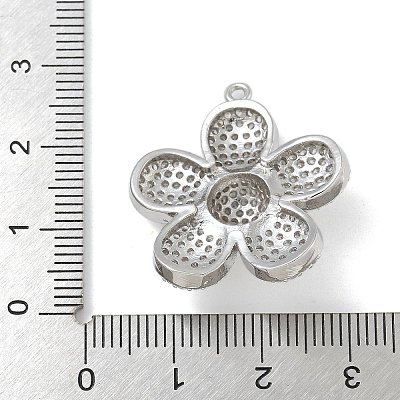 Rack Plating Brass Micro Pave Clear Cubic Zirconia Pendants KK-G515-63P-01-1