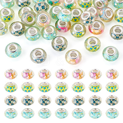 40Pcs 4 Colors Resin European Beads RPDL-TA0001-15-1