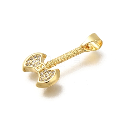 Rack Plating Brass Micro Pave Cubic Zirconia Pendants KK-Z086-66G-03-1