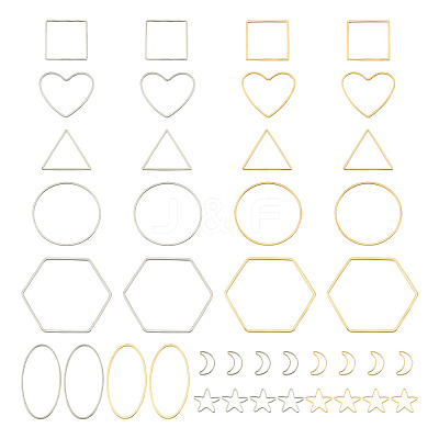 40Pcs 16 Style Alloy Linking Rings FIND-PJ0001-27-1