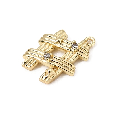 Brass Micro Pave Clear Cubic Zirconia Pendants CU-CBA3D76-13G-1