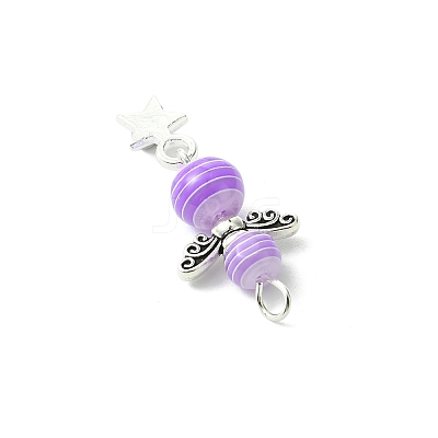 4 Sets Alloy Transparent Stripe Resin Beads Pendants FIND-PH0008-84-1