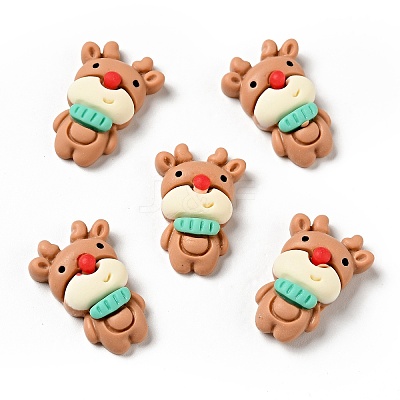 Opaque Christmas Resin Cabochons X-RESI-G039-05-1