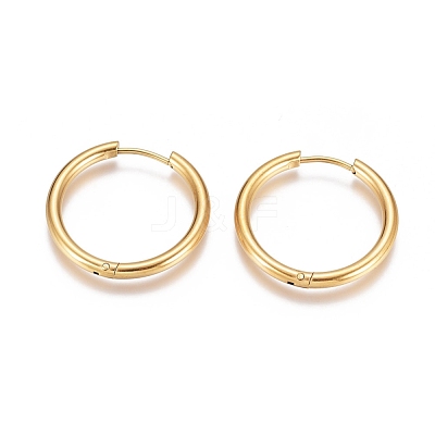 Ion Plating(IP) 304 Stainless Steel Huggie Hoop Earrings EJEW-G272-01-20mm-G-1