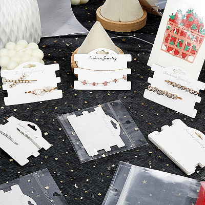 100Pcs Paper Bracelet Display Cards CDIS-WH0027-11A-01-1