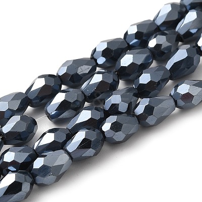 Electroplate Glass Beads Strands X-EGLA-D017-7x5mm-2-1