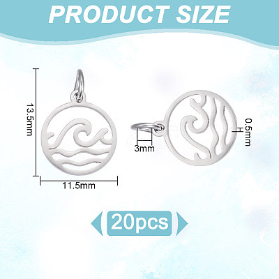 20Pcs 304 Stainless Steel Charms STAS-UN0060-57-1