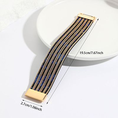 PU Leather Rhinestone Multi-strand Bracelets WGEB3AF-01-1